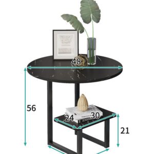 yq jenmw living room simple tea table black marble grain large capacity shelf