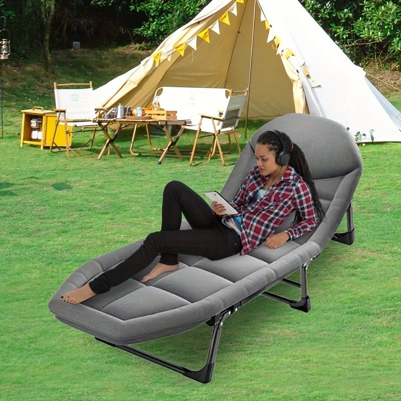 1 pack outdoor camping nap folding bed simple portable single office chair adjustable murphy bed mattress artifact folding bed