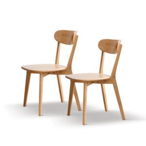(set of 2 pcs) dining chair wooden fas grade oak natural wood made in north america 100% dirt free wood chair