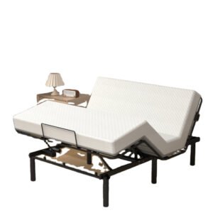 zero clearance adjustable bed base frame head and foot incline quiet motor queen size zero gravity