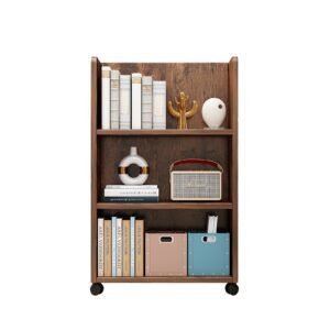 yq jenmw movable bookshelf storage rack with wheels landing simple bookcase