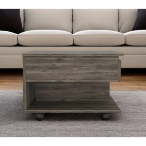 22" dark brown hms manufactured wood rectangular lift top coffee table with drawer