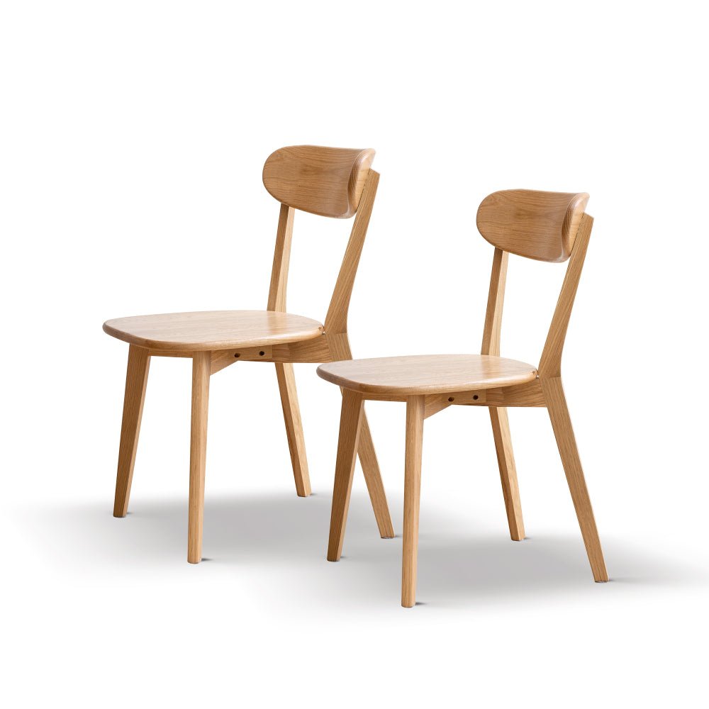 (set of 2 pcs) dining chair wooden fas grade oak natural wood made in north america 100% dirt free wood chair