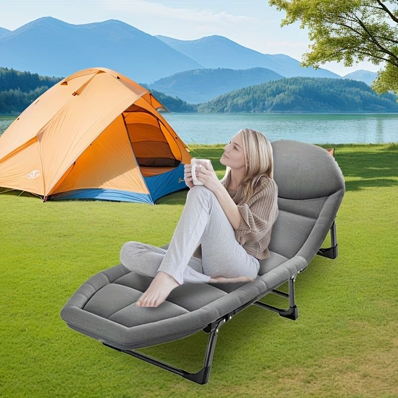 1 pack outdoor camping nap folding bed simple portable single office chair adjustable murphy bed mattress artifact folding bed